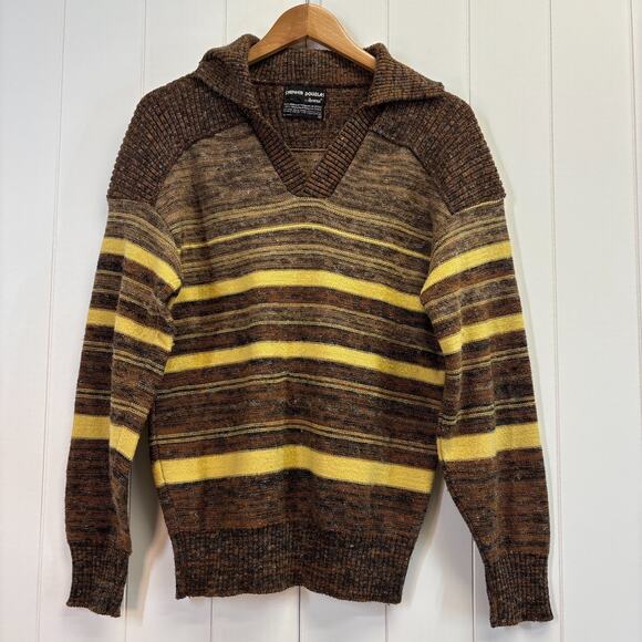 VTG Stephen Douglas by Forum Mens Preppy Academia Striped Sweater Size M Brown - Picture 1 of 7